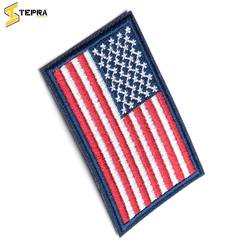 Wholesale Rate Premium Quality USA Flag Hand Made Competitive Price Newest Embroidery Patches BY TEPRA SPORTS