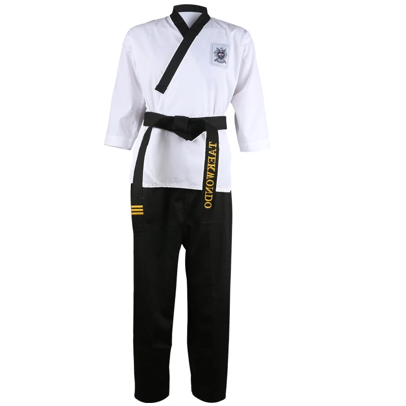 High Quality Wholesale Taekwondo Clothes Adult Black White Martial Arts Wear Taekwondo Uniform TU-0002
