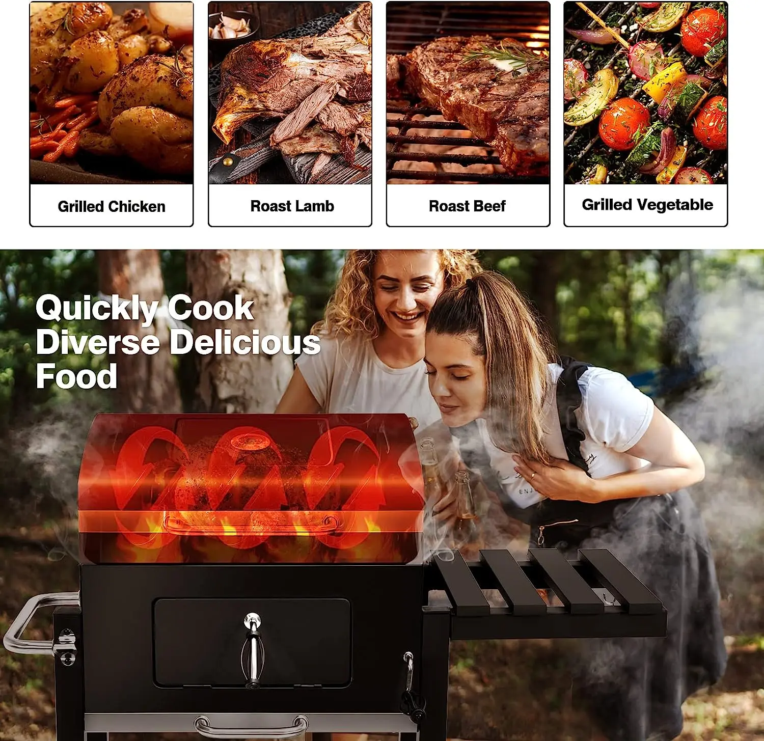 Factory Price Steel Barbecue Grills Trolley BBQ Charcoal Grill Patio bbq grill