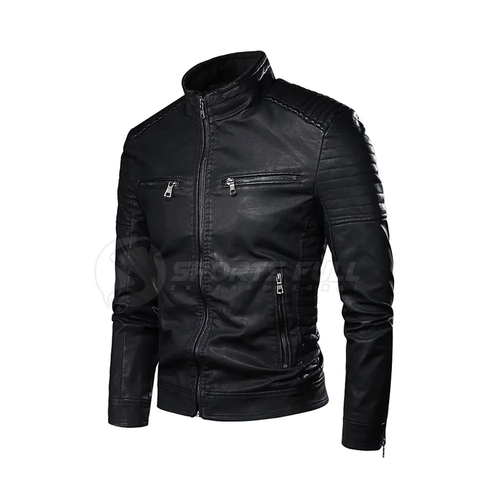 High Quality Men Leather Motorbike Jackets Wholesale Cheap Price Men Wear Fashion Leather Jacket