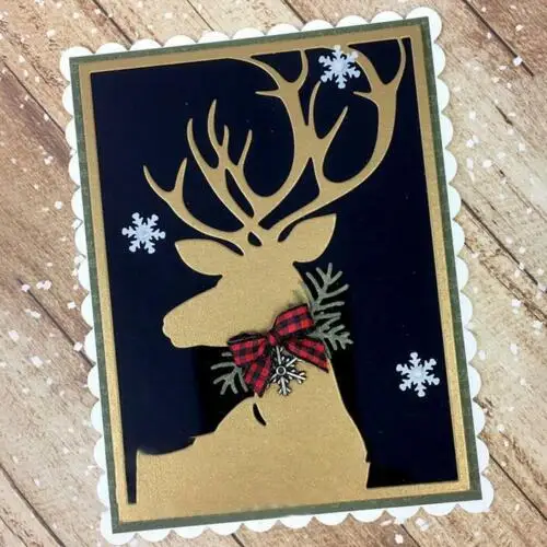 Deer Frame Metal Cutting Dies Stencil Craft Scrapbooking Stencil Animal Card DIY