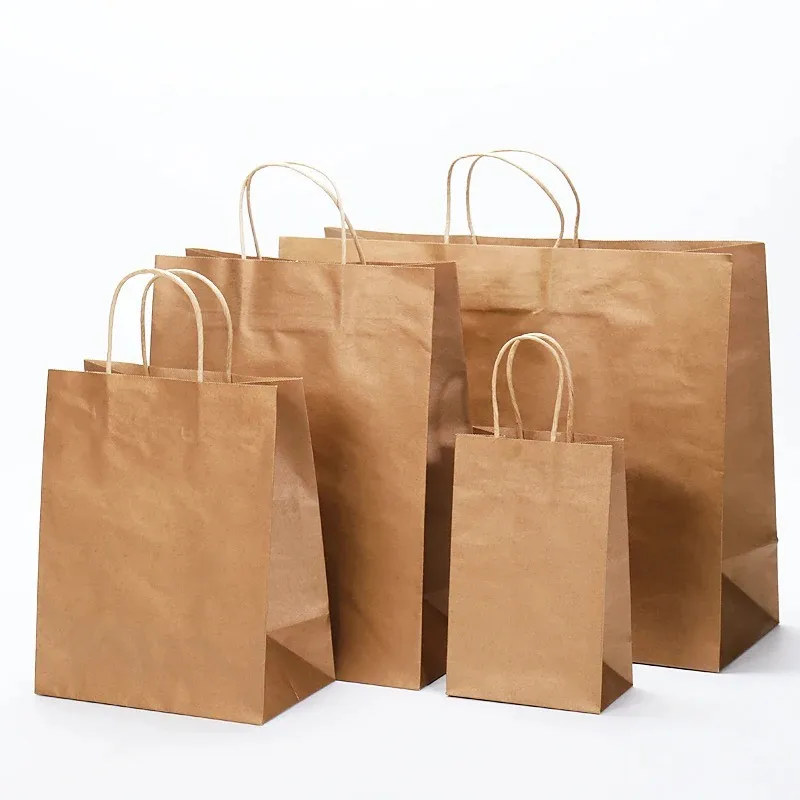 Full Certificates High Quality Custom Logo Kraft Recycled Paper Shopping Gift Bag