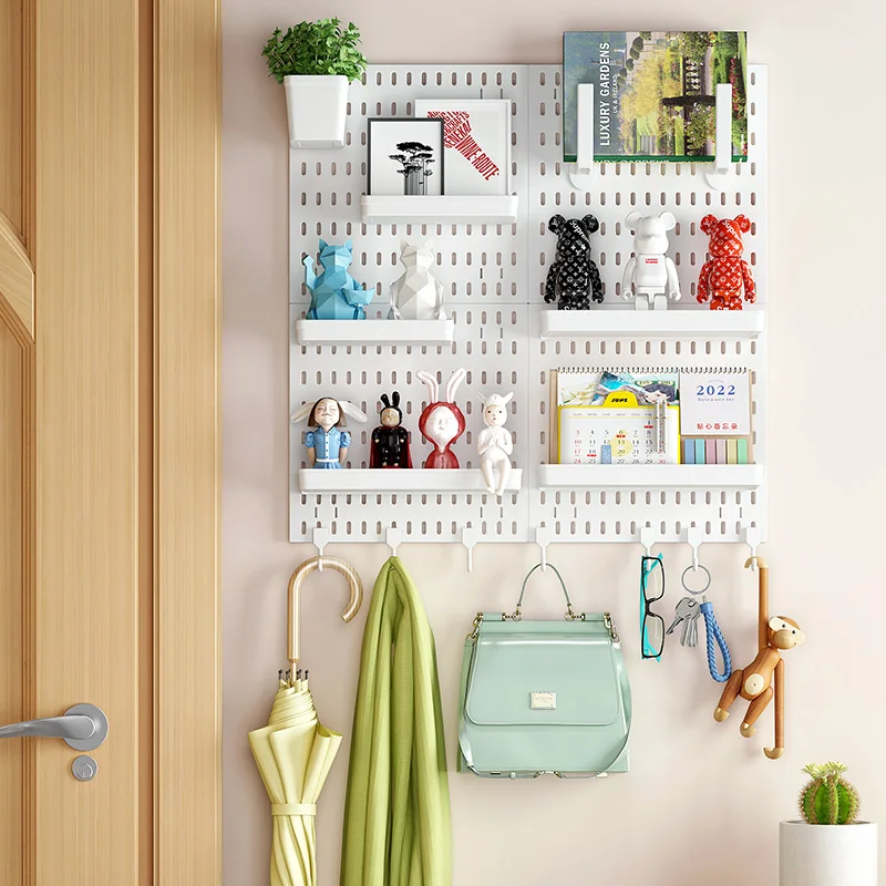 Pegboard Combination Wall Organizer Kit 2 Pieces  Hanging Wall Mount Display  Panel Kits  for Home Office Peg Board Organizer