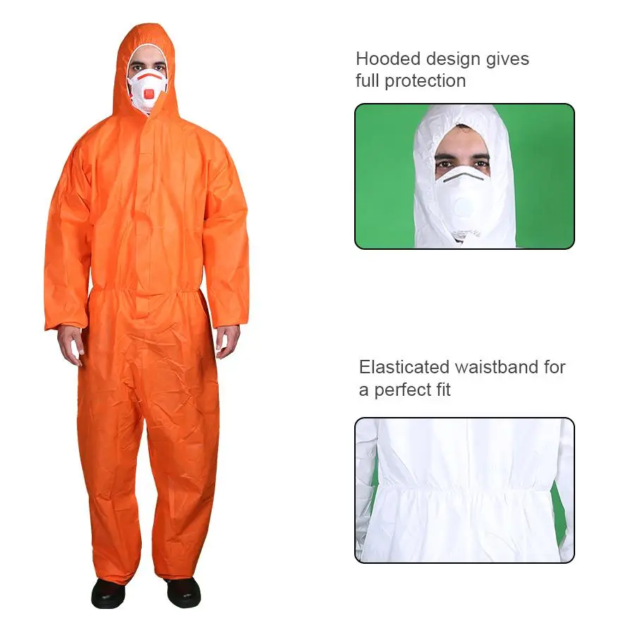 EN14126 disposable safety overalls Type 5 6 waterproof Chemical industry PPE clothing