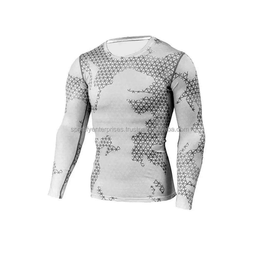 Customized Logo Printed Mens Long Sleeves Shark Skin Quick Dry Swimming Surfing Rash Guards Rash Vests