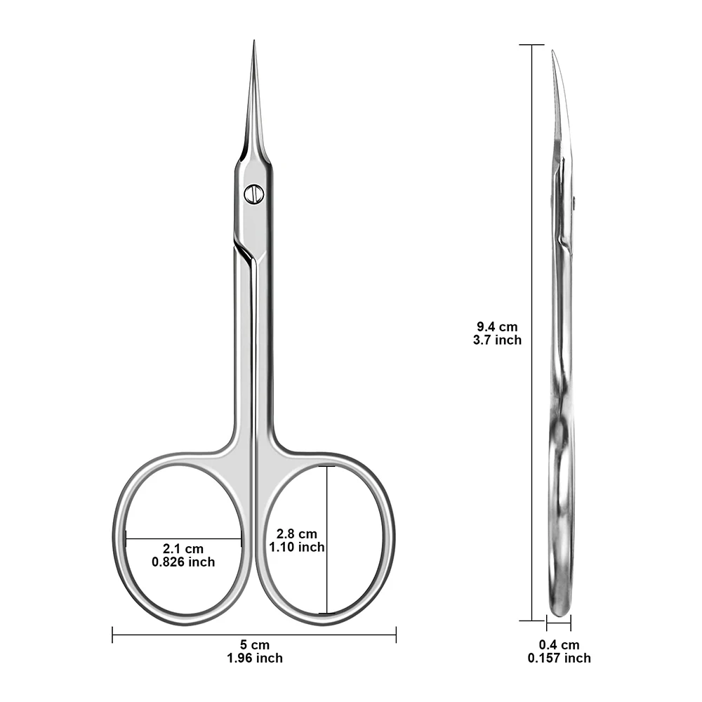 Custom Private Logo Professional Nail Cuticle Scissors Stainless Steel Cuticle Manicure Nail Cutting Scissor