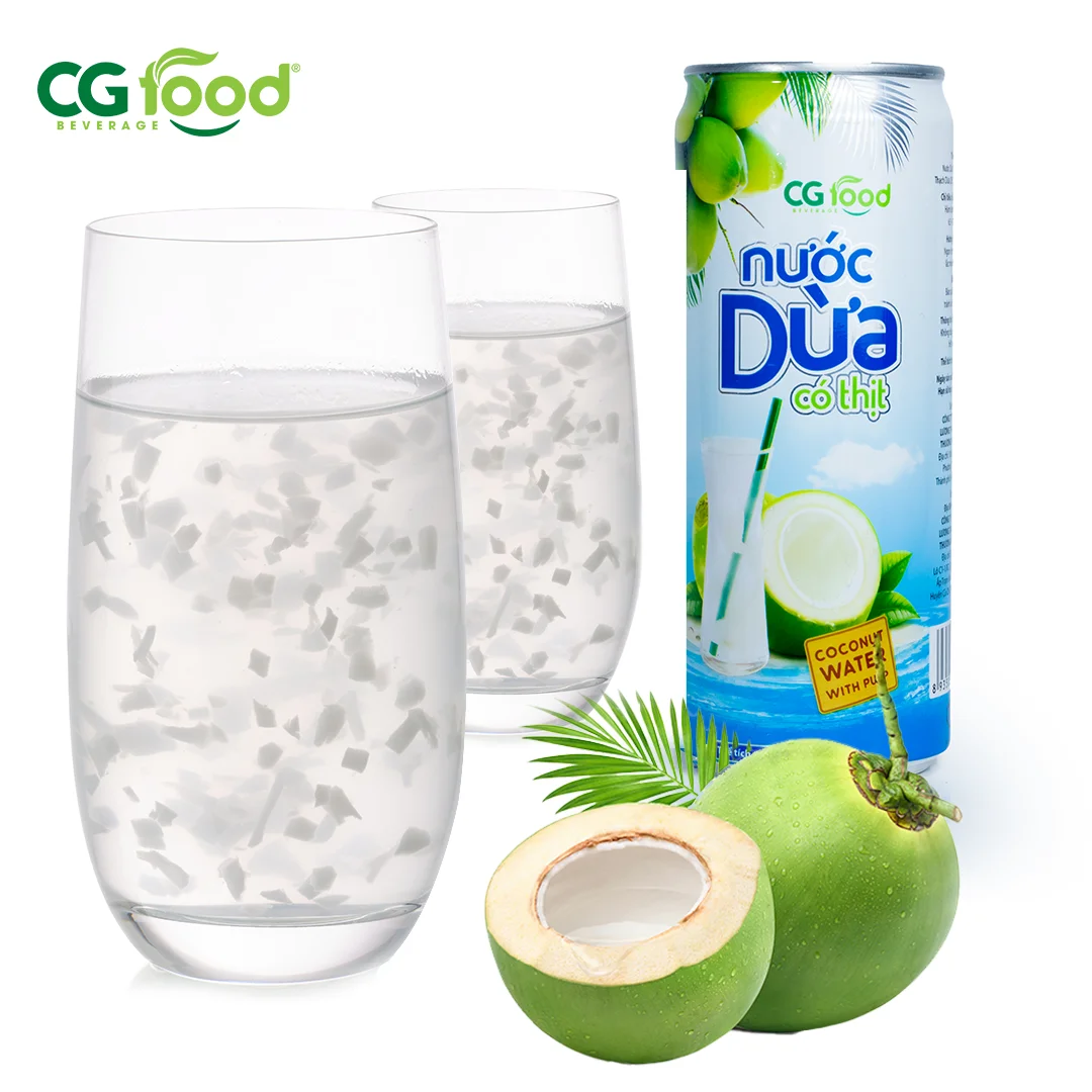 High quality  Coconut water (with pulp) 100%  Fruit juice with coconut flavor Manufacturer in Coconut water