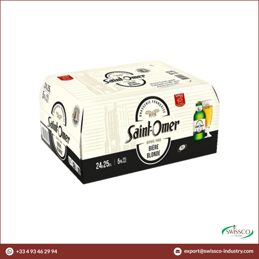 Super Strong 5% Alcohol Contain Saint Omer Premium French Beer 25CL in Glass Bottle for Sale