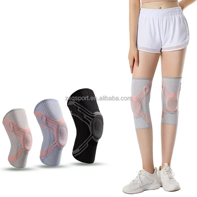 Knee Protector Adjustable Silicone Pad Knee Brace Sports Knee Pad With Side Stabilizers And Patella Gel Pad