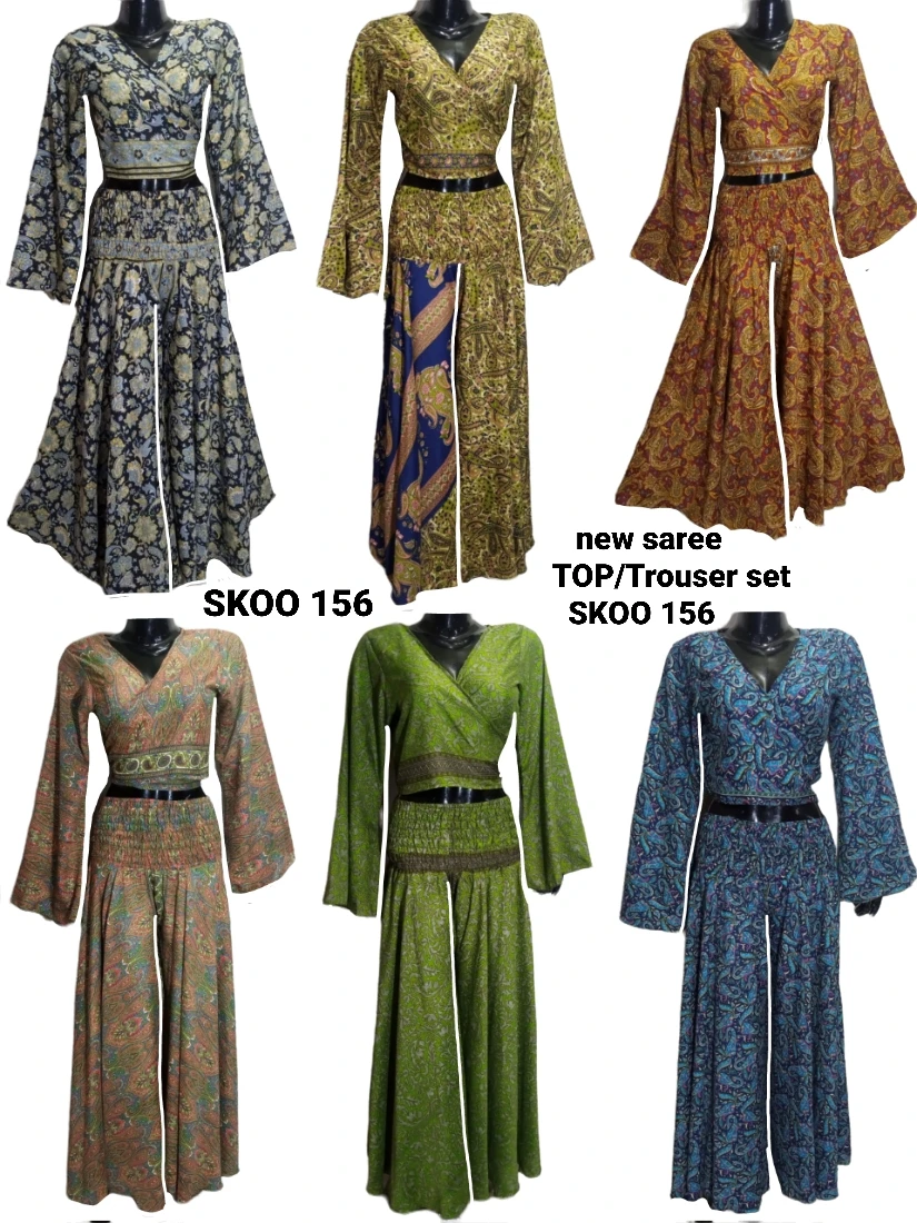 2023 New Silk Sare Top And Trouser Set For Ladies Floral Printed Multi Color Design Dress Traditional Wear Girls Styling Garment