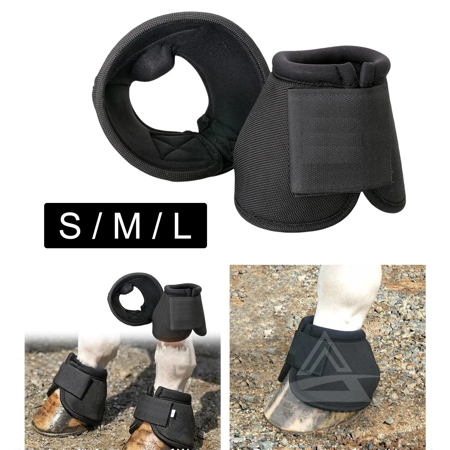 Horse Heel Boot protection Bell Boot Black Horse New Style Equestrian Shoes Horse Riding