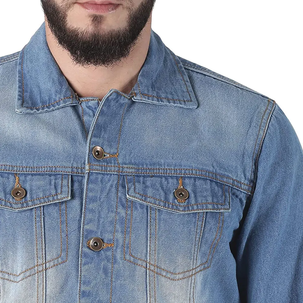 Men Stylish Denim Jeans Jacket/ vintage style Pakistan Made Custom Men Street Blue Cotton Plain Jeans Outdoor Jackets Wholesale