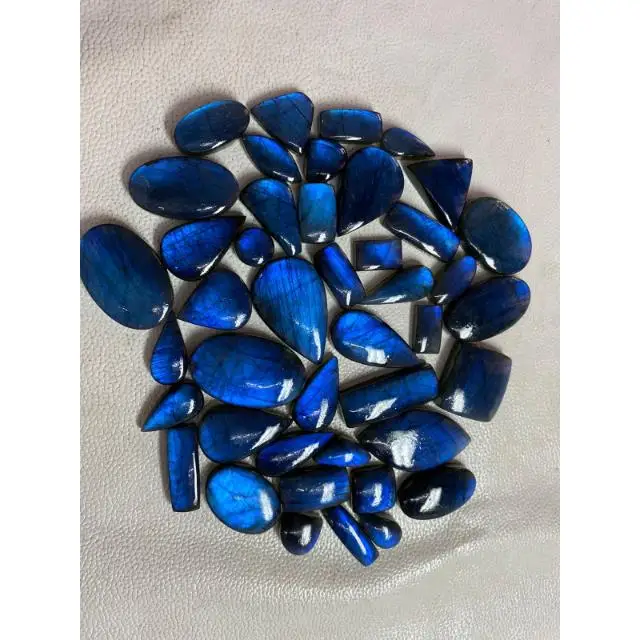 100%Natural Blue Labradorite Loose Gemstone Top Quality Blue Labradorite Cabochon Lot Healing Crystal Stone Bulk Supply