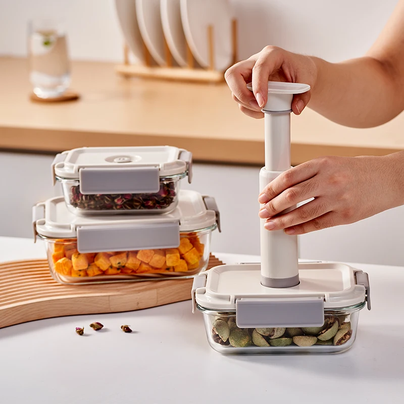 Linuo new BPA-free kitchenware set best airtight vacuum seal glass containers  & Canisters for food storage