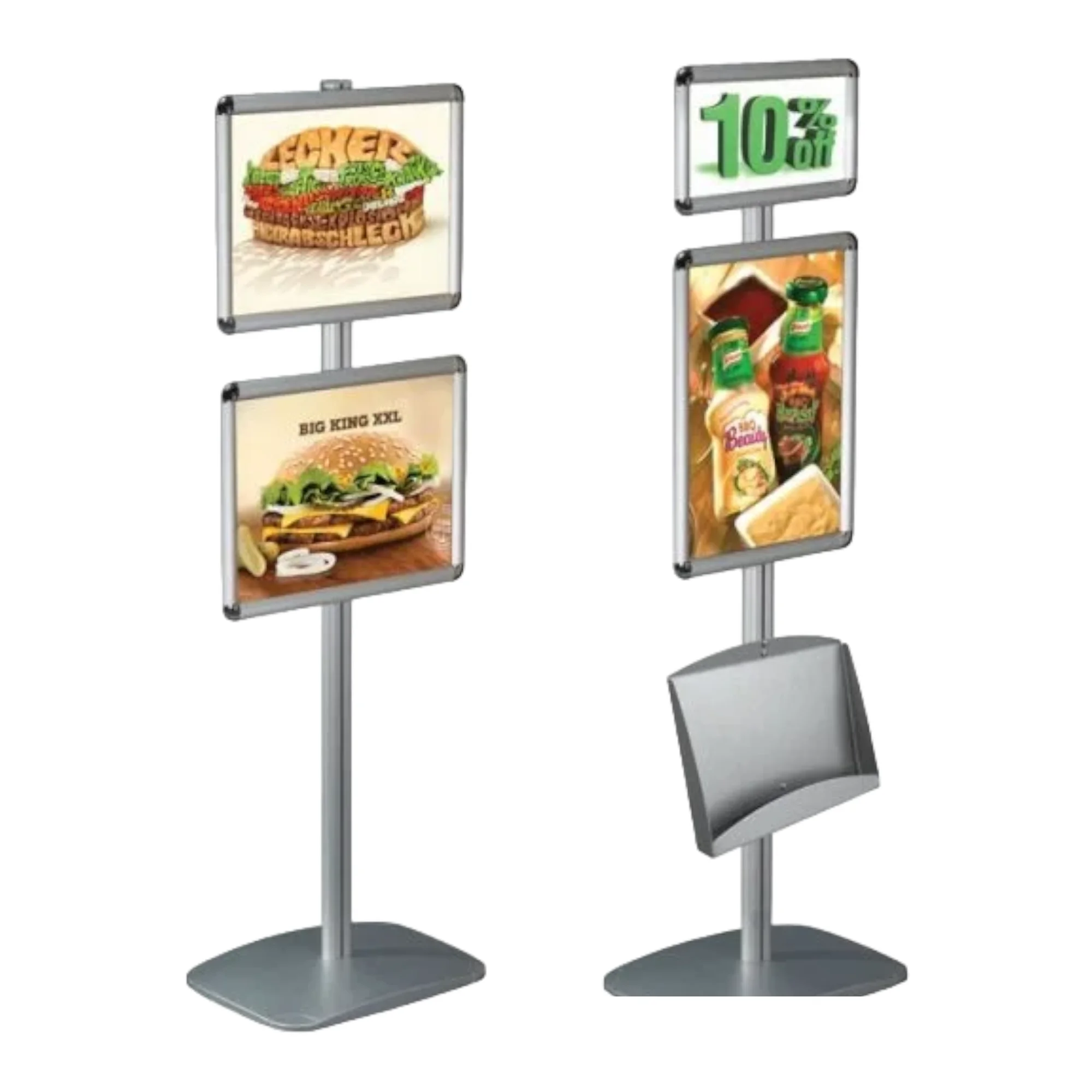 High Quality Oem Manufacture Aluminum Silver Snap Poster Frame Stand with Acrylic Brochure Holder Infoboard Stand