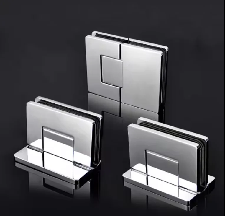 Adjustable Hidden Screw Hinge 180 Glass to Glass Door Hinge Brass Shower Hinge