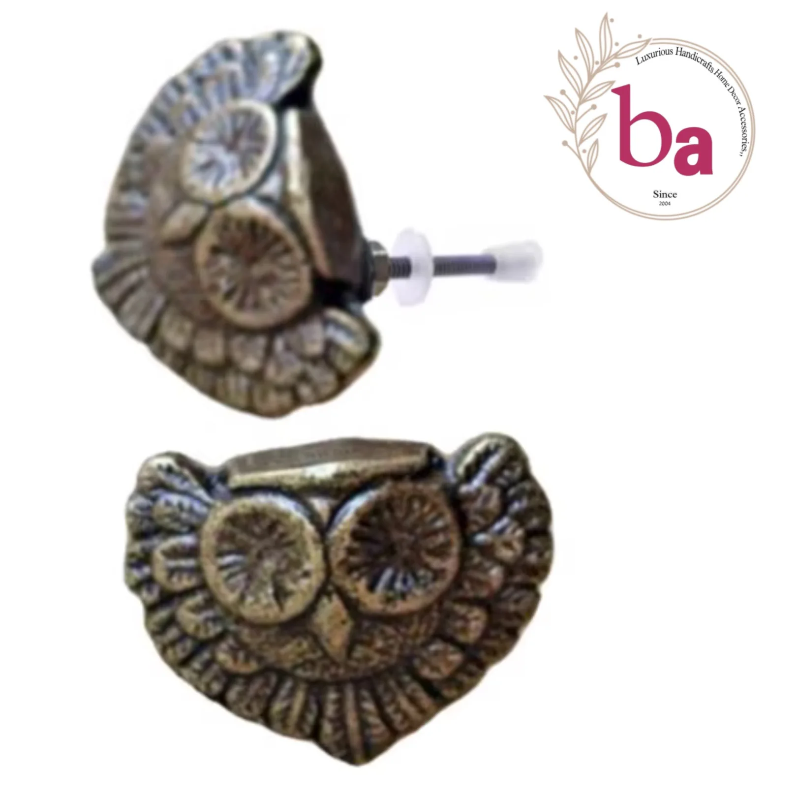 American Brass Antique Animal Owl Knobs Drawer Cabinet Handle Pulls CK 558