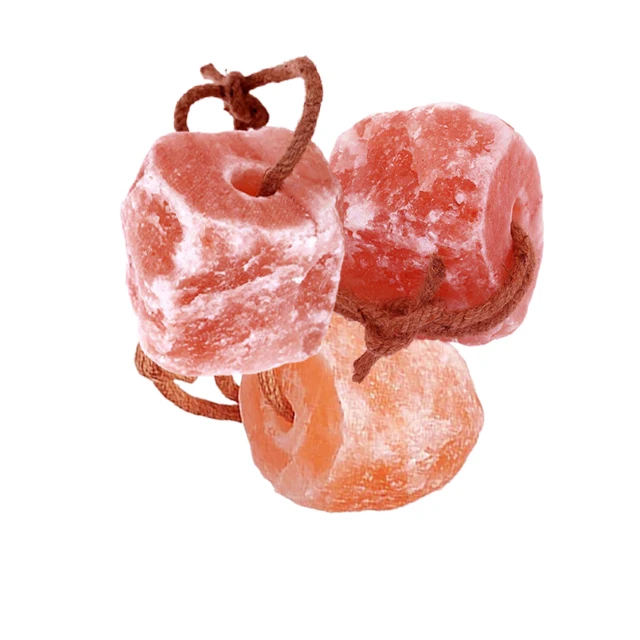 Animal Licking Himalayan Pink Salt Natural Pure Salt Block on Rope for Horses Deer Cattle Rabbits Himalayan edible salt