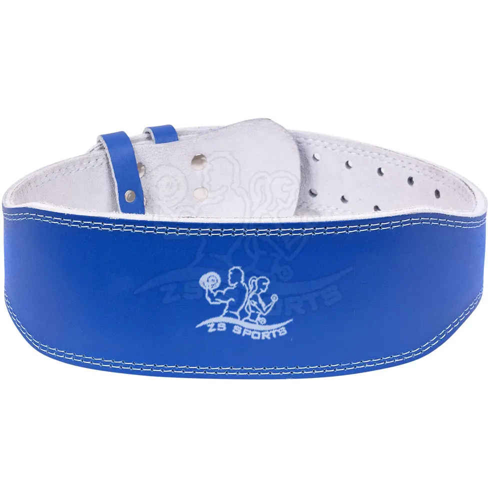 Padded Leather Contoured Weightlifting Belt with Cowhide Leather Lining and Steel Roller Buckle