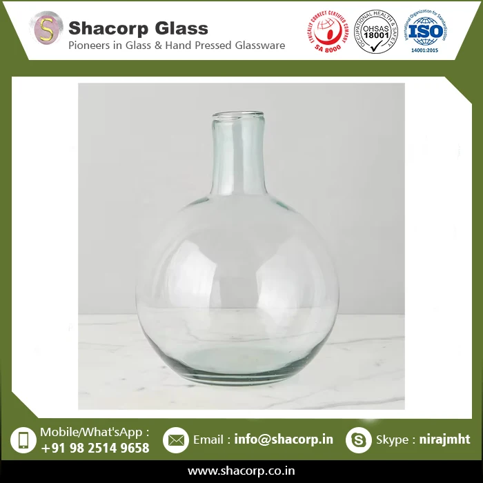 Recycled Glass Balloon Vase 100% Raw-Shaped Irregular Tabletop Glass Vases