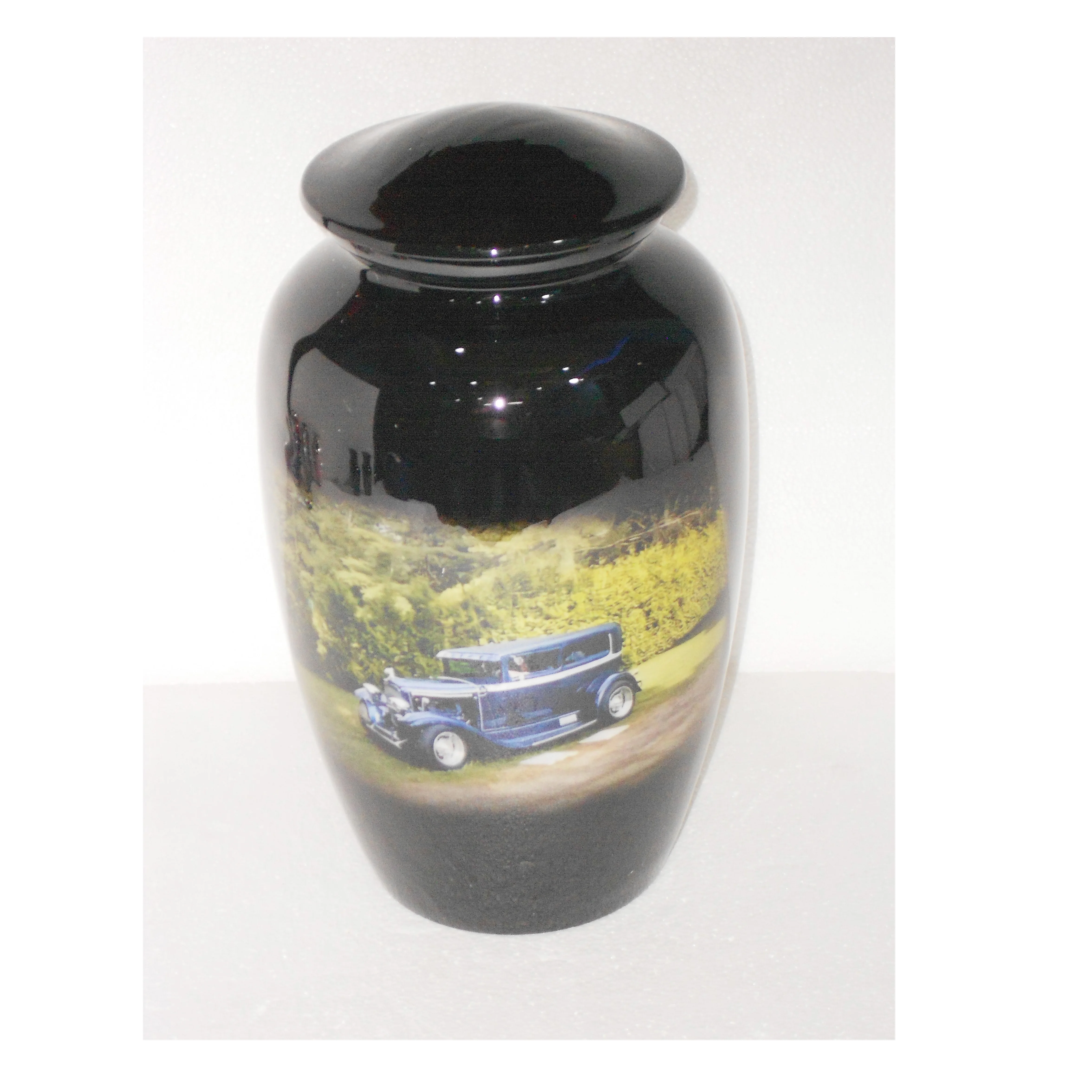 Blue Pigeon Standard Cremation Urns Memorial Container For Burial / Aluminium Metal Urns For Adult Ashes Adult Burial Urns