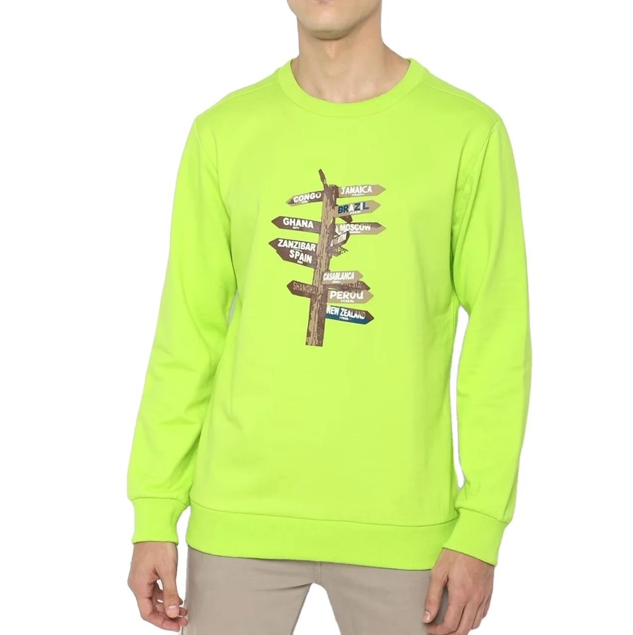 Digital print sweatshirt for men High quality Trendy stylish streetwear Custom pattern new design  crew neck fleece sweatshirt