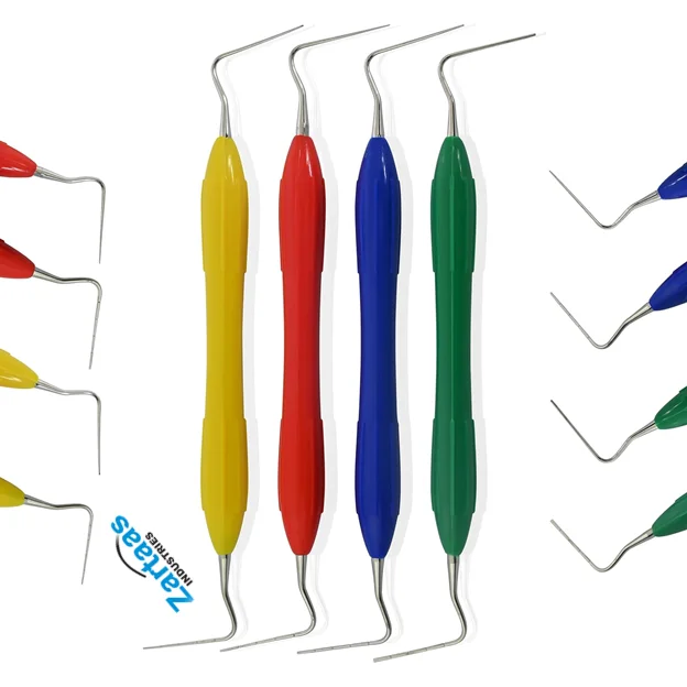 Set of 4 Dental Heat Carrier Plugger Double-Sided Endodontics Dental Instruments Spreaders & Pluggers Pack