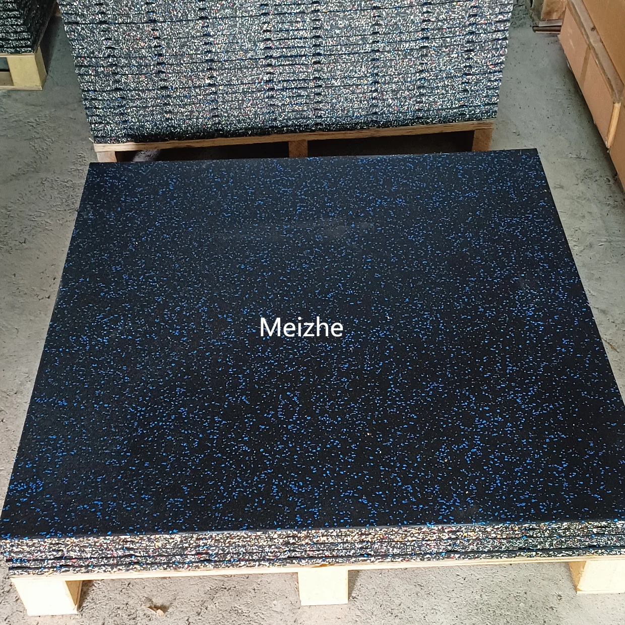 Free Sample 1m x 1m Gym Floor Mat Rubber Tile Exercise Mats for Sports Pool Home Fitness Garage