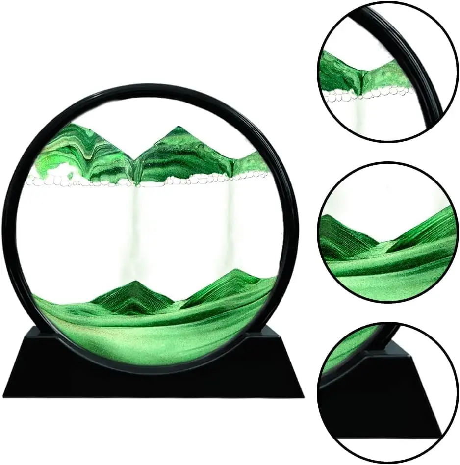 Moving Sand Art Sand Art Decor Picture Glass Liquid Wall Painting 3D Deep Sea Sand scape Natural Landscape in Motion Display