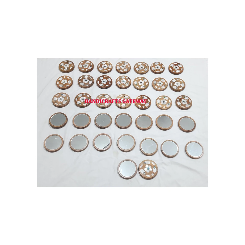Handmade Latest And Unique White Wooden Mother Of Pearl Designer Mirror With Amazing Low Price Range For Home