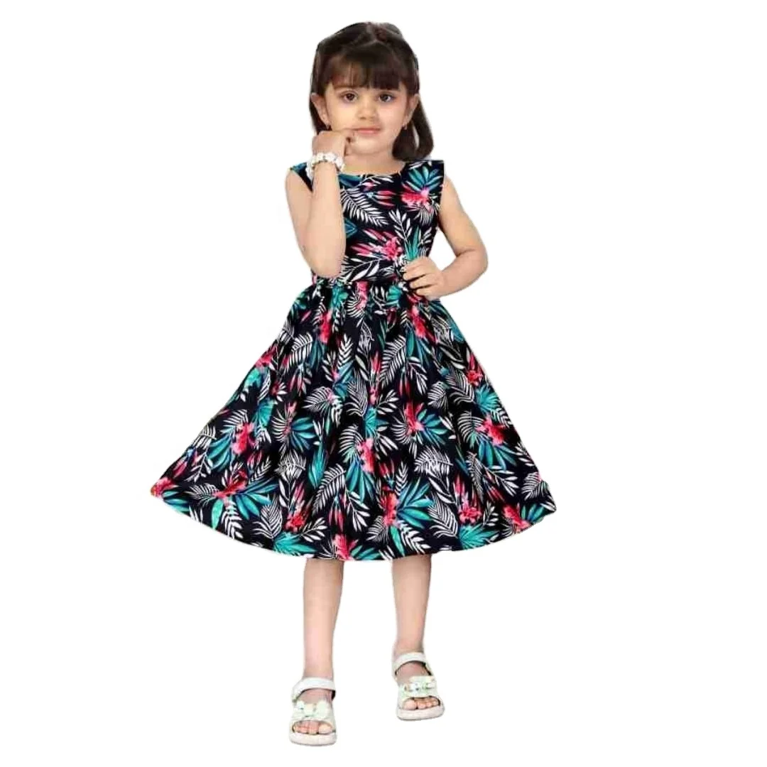 summer latest popular kids vintage dress child cotton Frock high quality casual frock (Ready Stock)