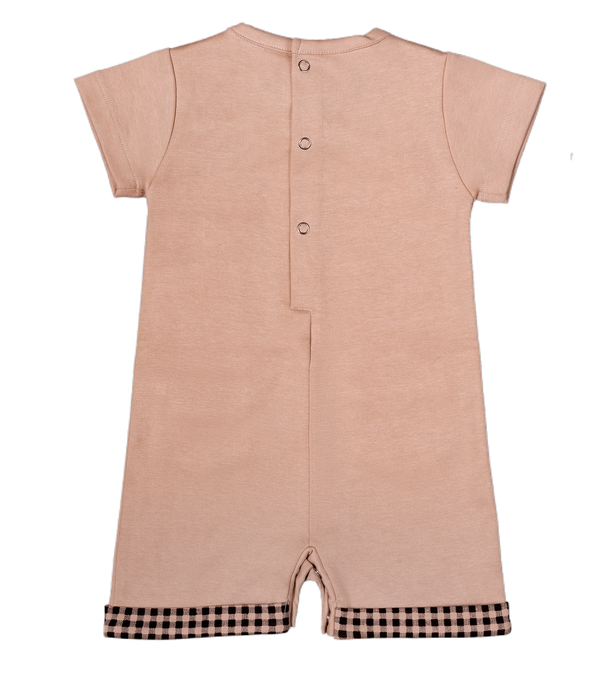 Stylish Baby Clothing 100% Knitted Cotton Fabric Baby Checkered Applique Rompers Available at Best Prices