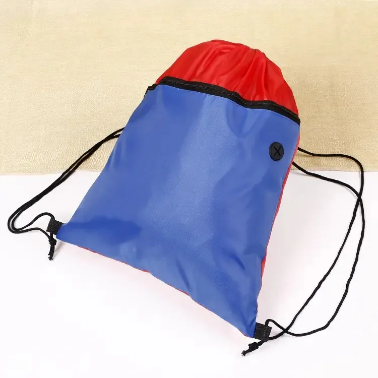 Custom Logo Rpet Drawstring Backpack Bag Promotional Polyester Sports Gym String Bag with Customized Material and Pattern