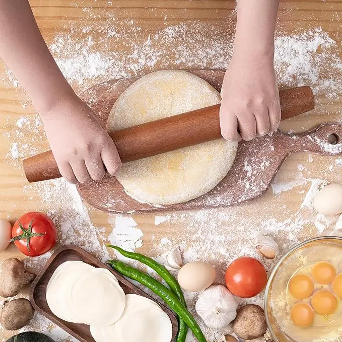 Extra Long and Thickened Wooden Rolling Pin for Baking, Ideal for Even Dough Rolling and Smooth Pastry Prep