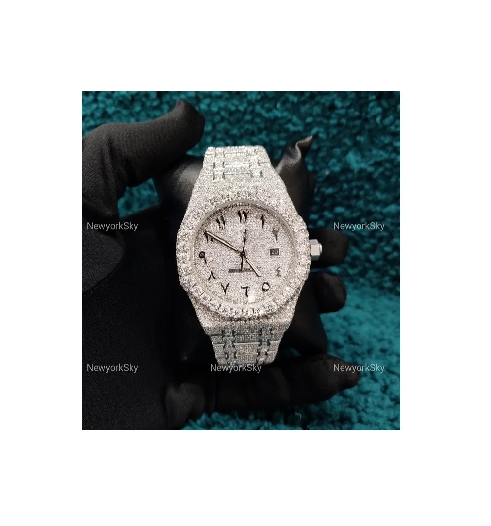 Luxury Modern Diamond Watches Elegant Moissanite Watches Available at High Quality Watches from Indian Supplier  for men women