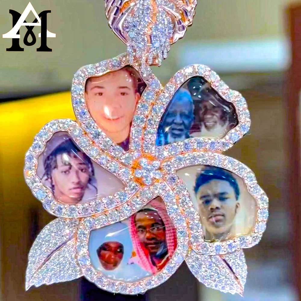 Custom Memory Pendant Diamond Tester Pass Hip Hop Photo Pendant VVS Moissanite Picture Pendant Mossanite Fine Jewelry