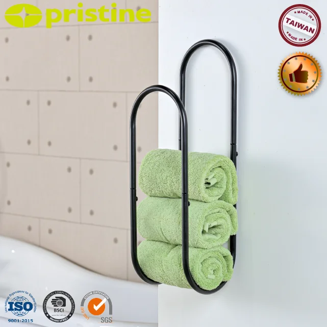 DIY MIT Wall Mounted Metal Towel Rack Arch Bathroom Shelf for Storage for Living Room Dining Hotel MDF Wood Style