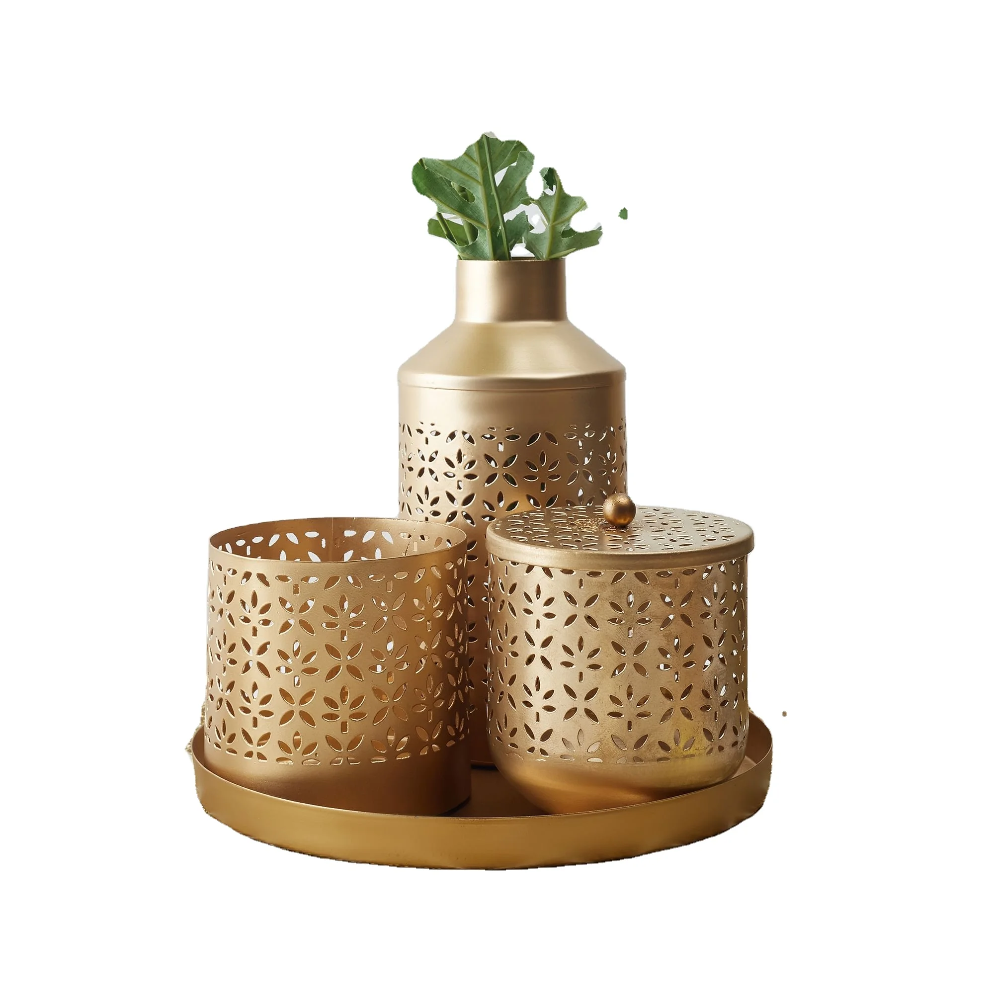 Hot Selling Penumbra Metal Decor Gift Set in Gold Color