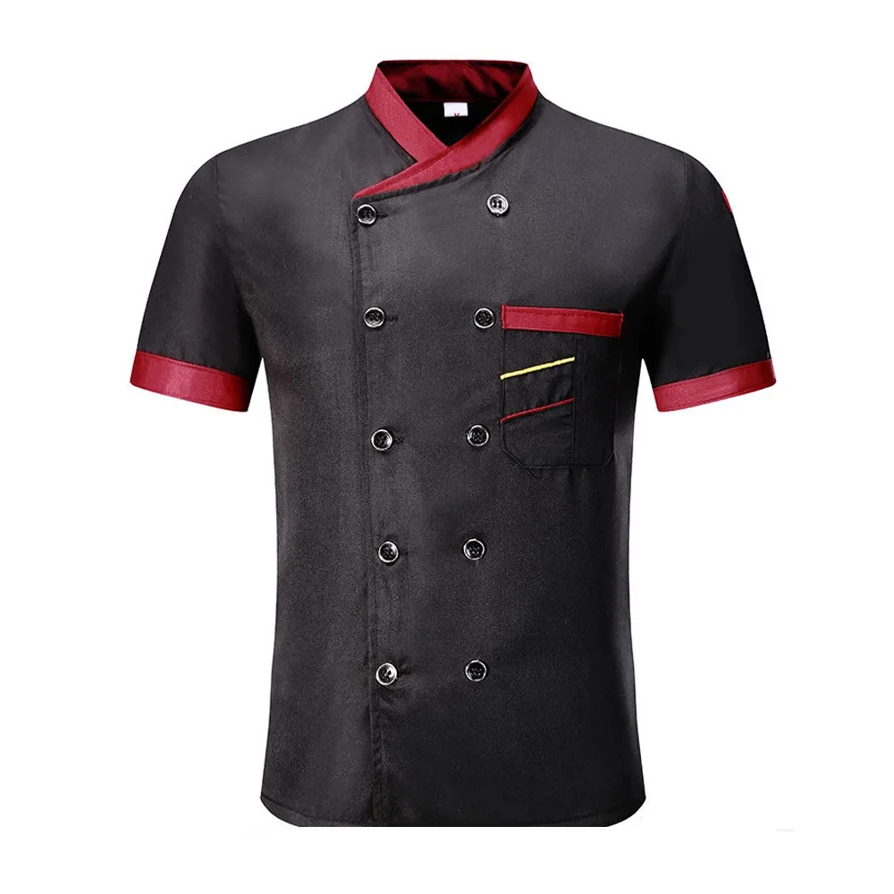 Breathable Summer Mesh Youth Breathable Thin Chef Jacket Apron Chef Coat Waiter Work Clothes Shirt Hotel Kitchen Uniform