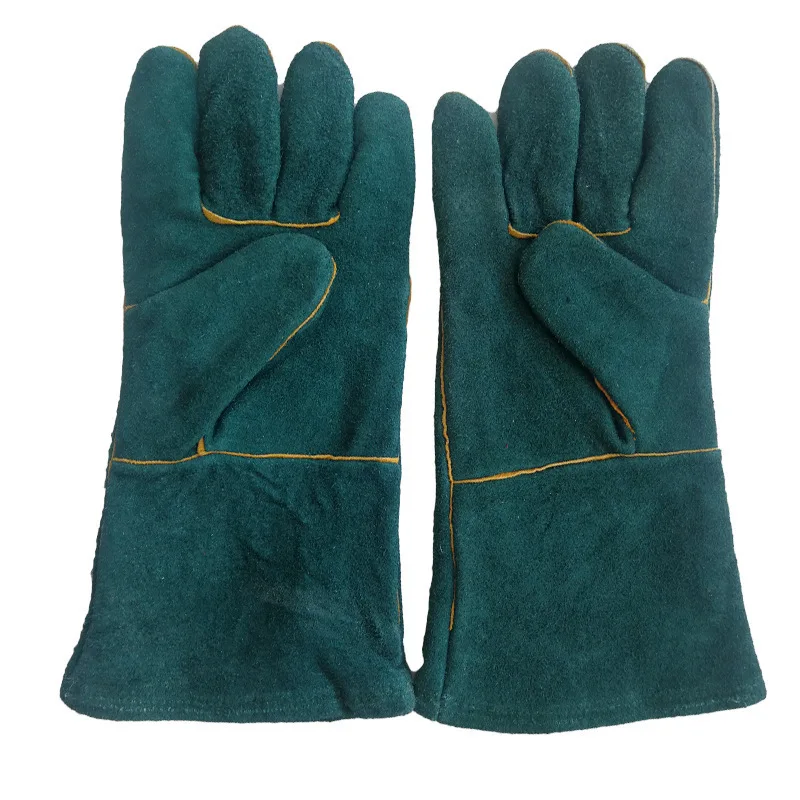 Cow Split Leather Welding Gloves Long Cowhide Genuine Leather Safety Gloves Work Protection Industrial Welding