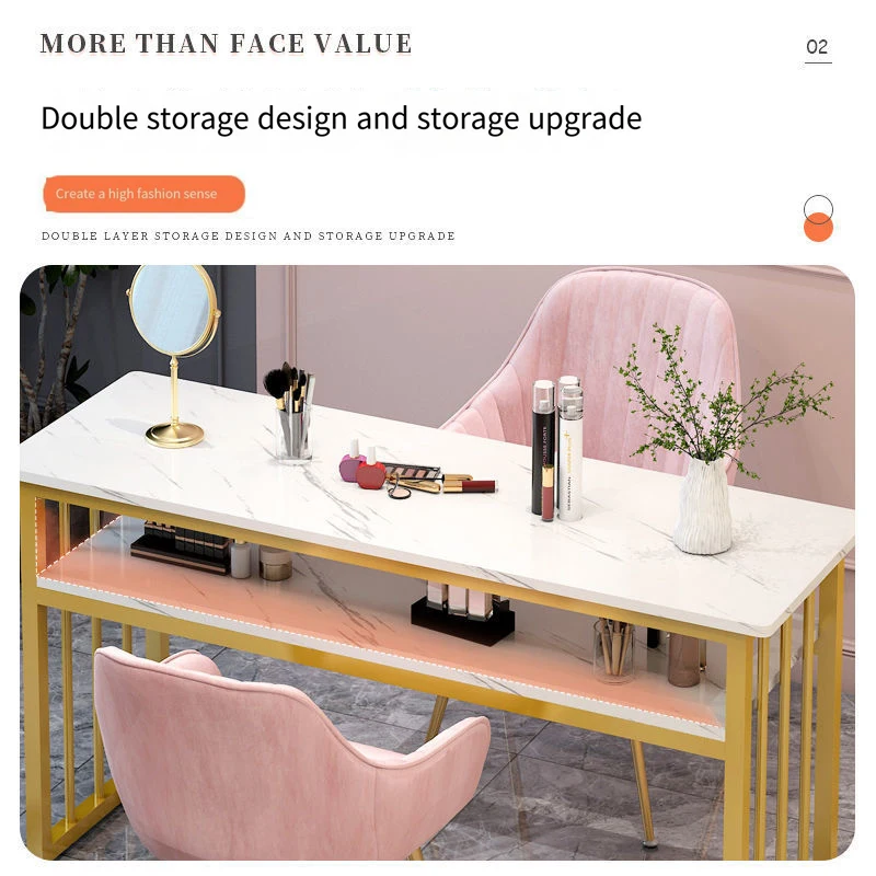 Cheap Beauty Manicure Pedicure Table Furniture Modern Desk for Nail Salon Table and Chair Sets with Private Label