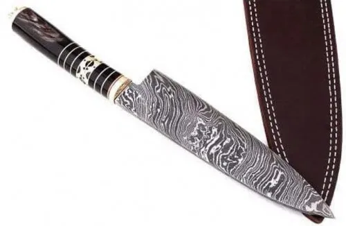 Professional   Custom Handmade Damascus Steel High Quality  Chef Kitchen Knife With Proctored Cover