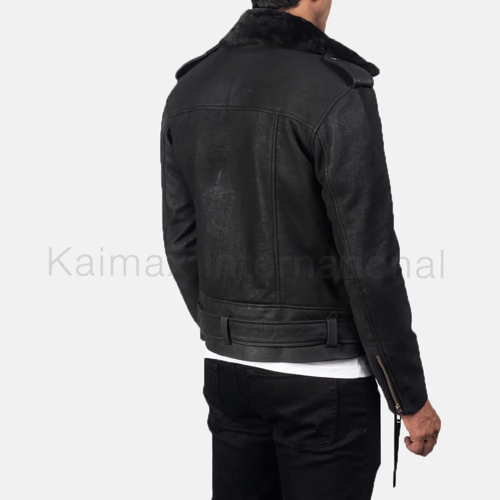 Premium Quality Cowhide Leather Motorcycle Jacket Men Women Custom Waxed Biker Belted Jacket