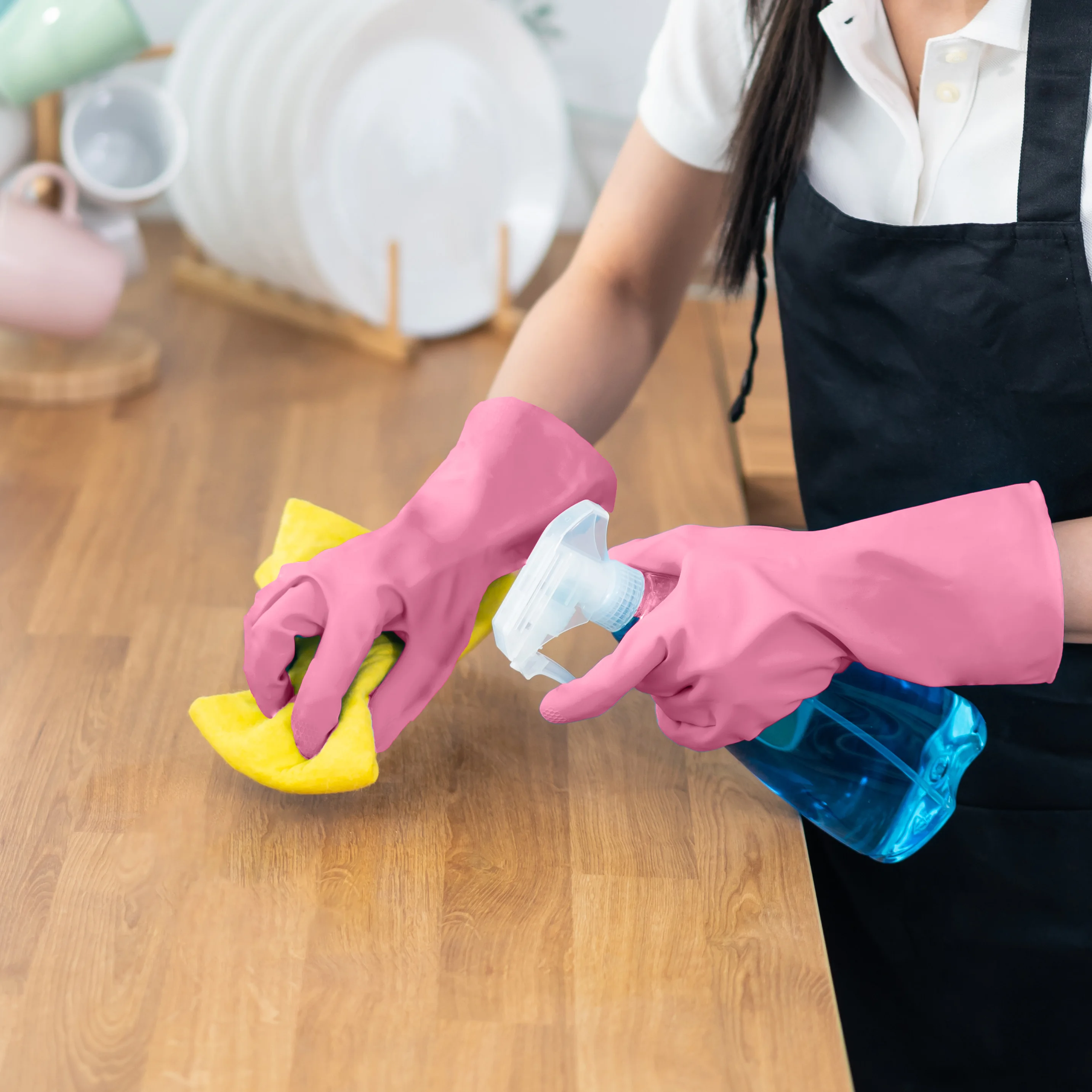 Household gloves outdoor latex pink rubber glove. Waterproof dishwashing gloves. High quality cleaning gloves  (Grade B Offer)