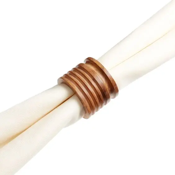 Buy Standard Wood Napkin Rings or Holder Kitchen Accessories Napkin Ring for Luxury Wedding Christmas Party