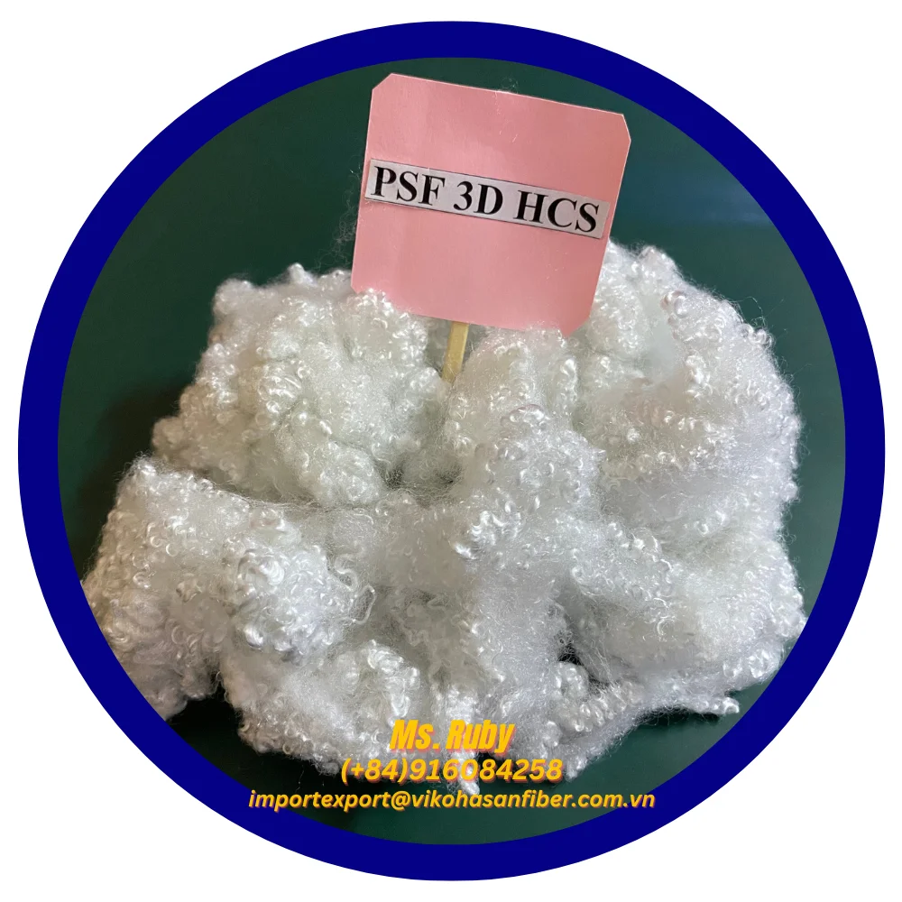 GRS Polyester HCS a Grade Staple Fibers Virgin Recycled Spinning Use-for Filling Stuffed Toys Sofa Cushions Vikohasan Supplier