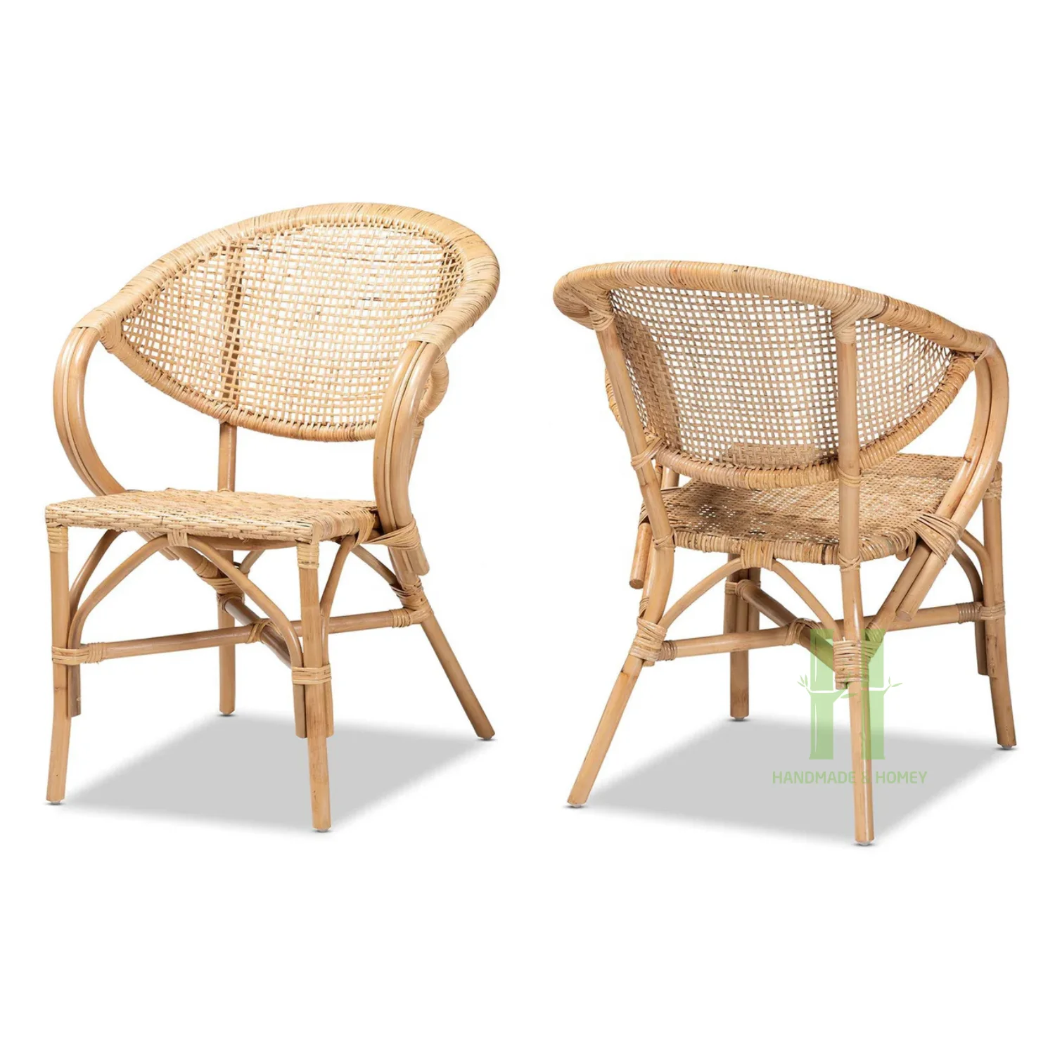 Modern Rattan Lounge Chairs for Kitchen Room Wicker Arm Chair HNH Craft Rattan Furniture Collection for 2024