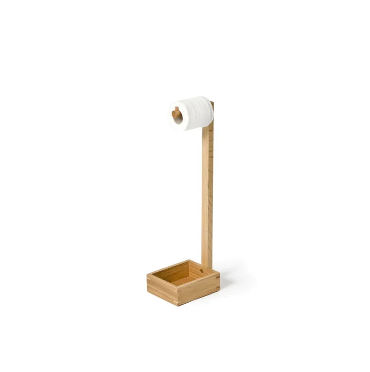 Simply Standing Wooden Paper Roll Holder Kitchen Hanger Rack Bathroom Long Handle Decorative Items