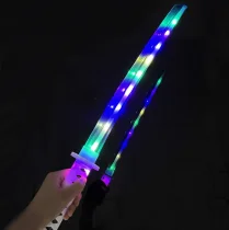 2024 Hot led Luminous Samurai Sword Large 67 CM light up Samurai Sword with Sheath Puzzle Sword Toy for boys