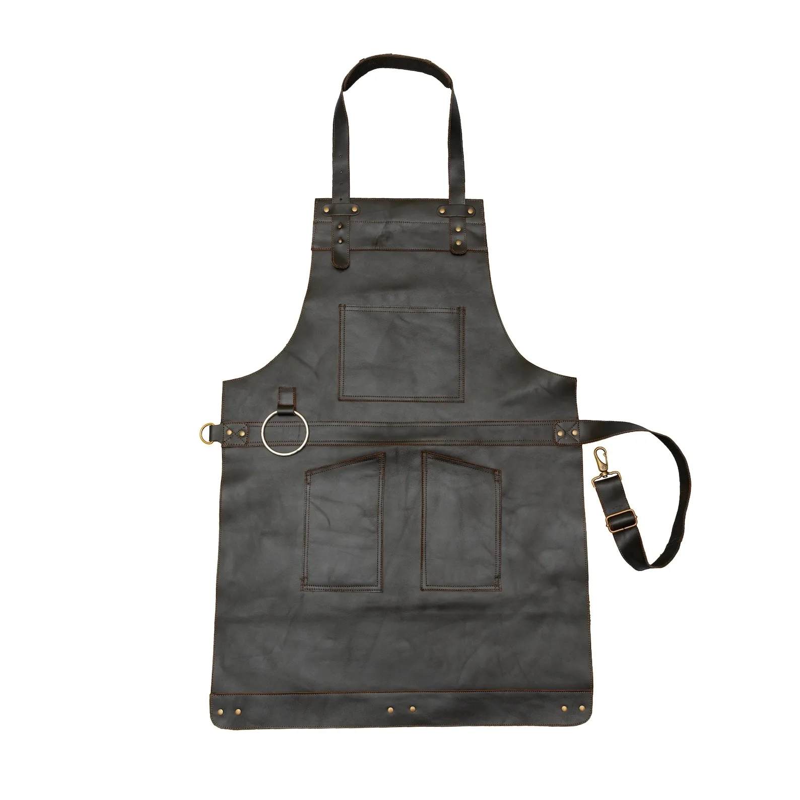 Full Grain Leather Apron LPN-0008 Waterproof Linen Butcher Cook BBQ Barber Woodwork Custom Logo ISO Certified Christmas Gift Him